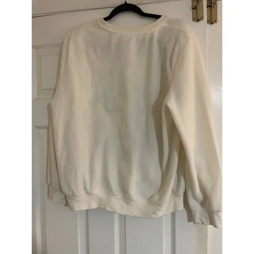 Vintage Alfred Dunner Floral print cream and gold novelty sweater size large